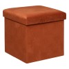 Taburet Lilou, MDF, poliester, caramiziu, pliabil, 38X38 cm, 197332C