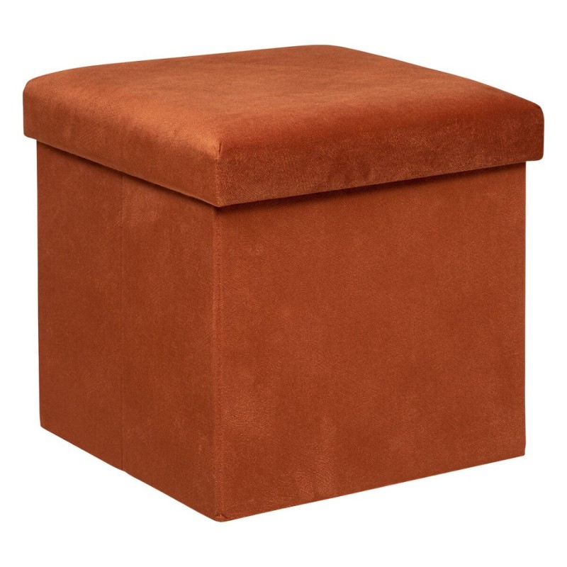 Taburet Lilou, MDF, poliester, caramiziu, pliabil, 38X38 cm, 197332C
