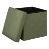 Taburet Lilou, MDF, poliester, khaki, pliabil, 38X38 cm, 197332D