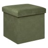 Taburet Lilou, MDF, poliester, khaki, pliabil, 38X38 cm, 197332D