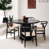 Masa dining Boki, lemn de mango, negru, D.120 cm, 197774