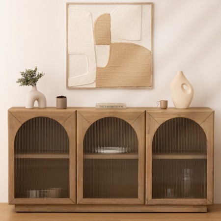 Comoda Lousada, lemn si sticla, L.160 cm, 197823