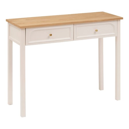 Consola Mohea, MDF, lemn de pin, ivoar, L.100 cm, 197858 