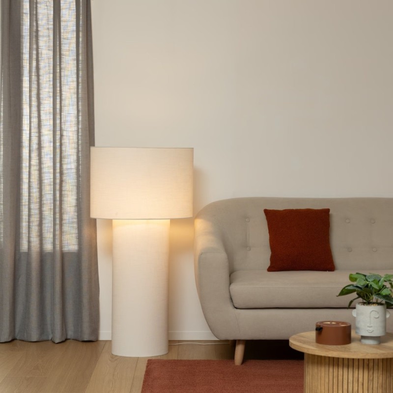 Lampadar Eira, metal, poliester, alb, 1XE27, H.115 cm, 200024