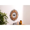 Ceas de perete Dorian, metal, lemn, maro, D.65 cm, 200308