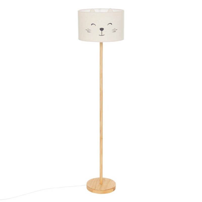 Lampadar Felix, lemn, poliester, alb, 1XE27, H.152 cm, 200509