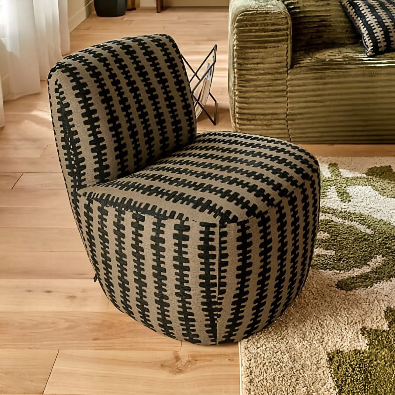 Fotoliu Nyero, placaj, textil chenille, verde, H.67 cm, 202214H