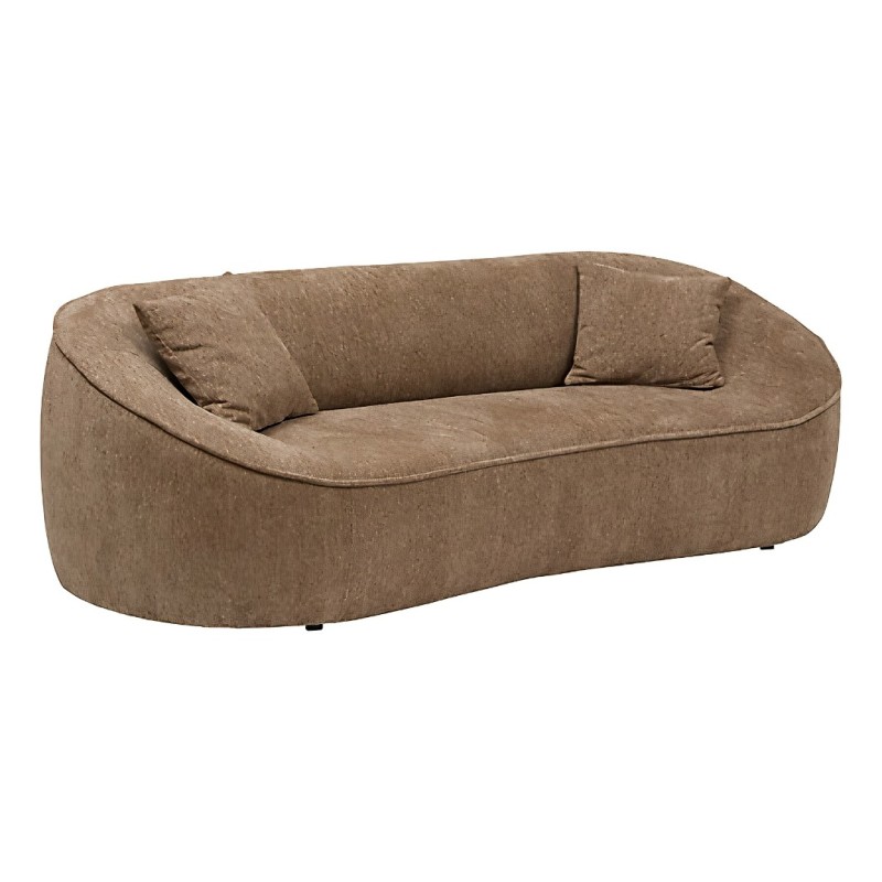 Canapea 3 locuri Ostuni, PAL, textil chenille, mokka, L.232 cm, 202238C