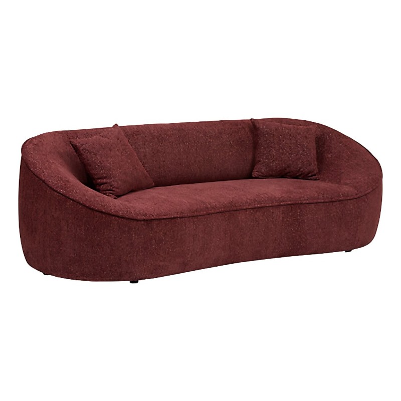 Canapea 3 locuri Ostuni, PAL, textil chenille, rosu rubin, L.232 cm, 202238D