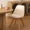 Scaun dining Baya, lemn, tesatura boucle alb, H.82 cm, 202269