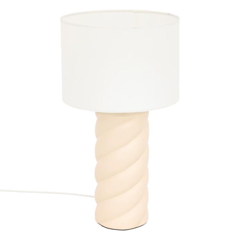 Veioza Noly, ceramica, poliester, bej, 1XE14, H.44 cm, 202630