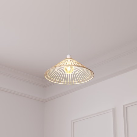 Suspensie Mahe, metal, bambus, bej, 1XE27, D.36 cm, 202632