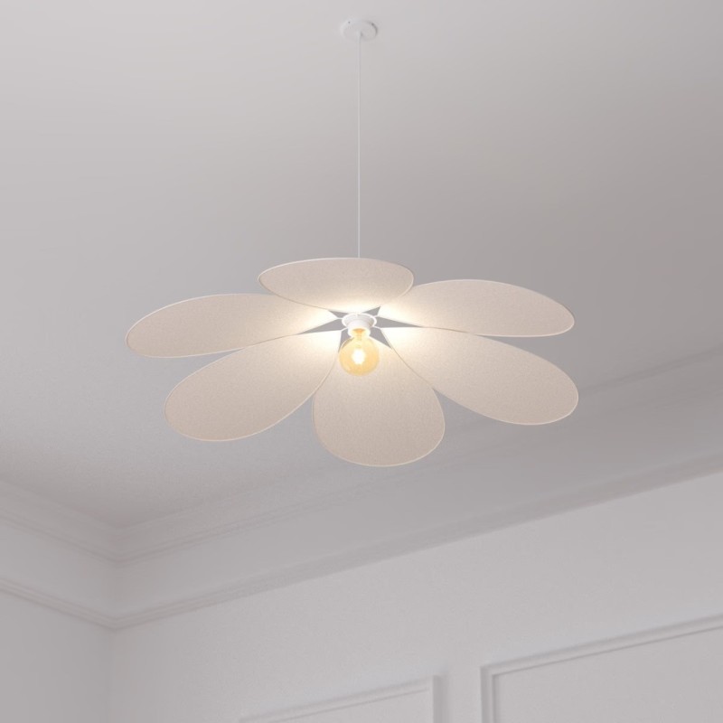 Suspensie Naya, metal, poliester, bej, D.72 cm, 202639