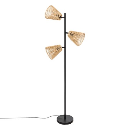 Lampadar Giada, metal, ratan, bej, 3XE14, H.150 cm, 202640