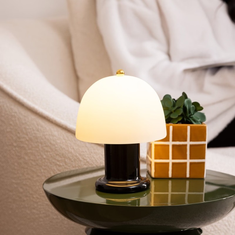 Lampa de masa Rick, metal, sticla, LED, 36 lumeni, alb cald 2700K, H.21 cm, 202641