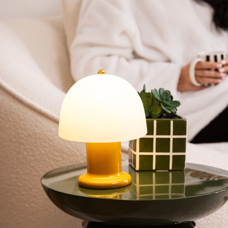 Lampa de masa Rick, metal, sticla, LED, 36 lumeni, alb cald 2700K, H.21 cm, 202641B