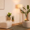 Lampadar Tina, metal, textil, auriu, 1XE27, H.150 cm, 202644