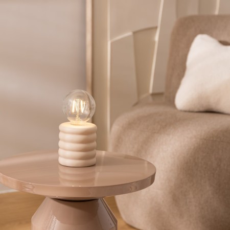 Lampa de masa Perry, ceramica, bej, LED, 20 lumeni, alb cald 2700K, H.19 cm, 202663