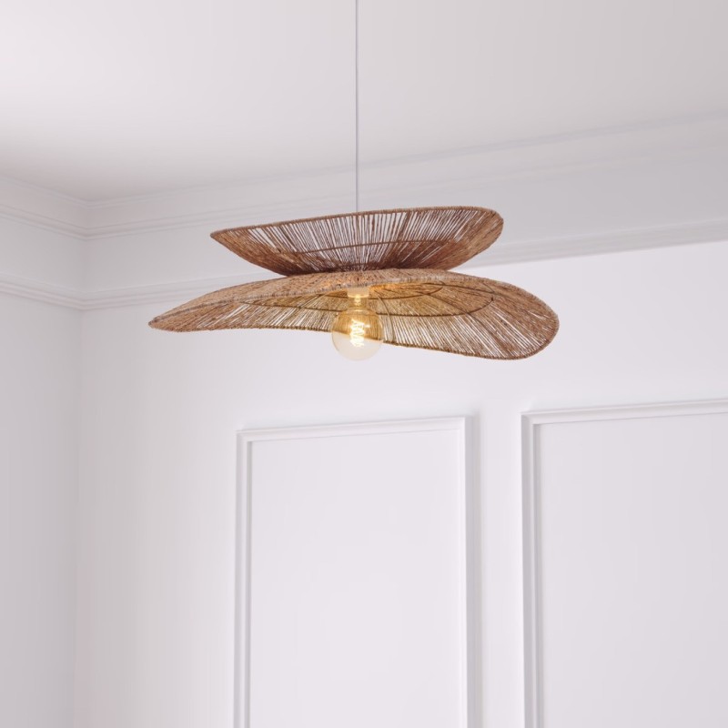 Suspensie Alara, metal, iuta, bej, 1XE27, D.69 cm, 202681