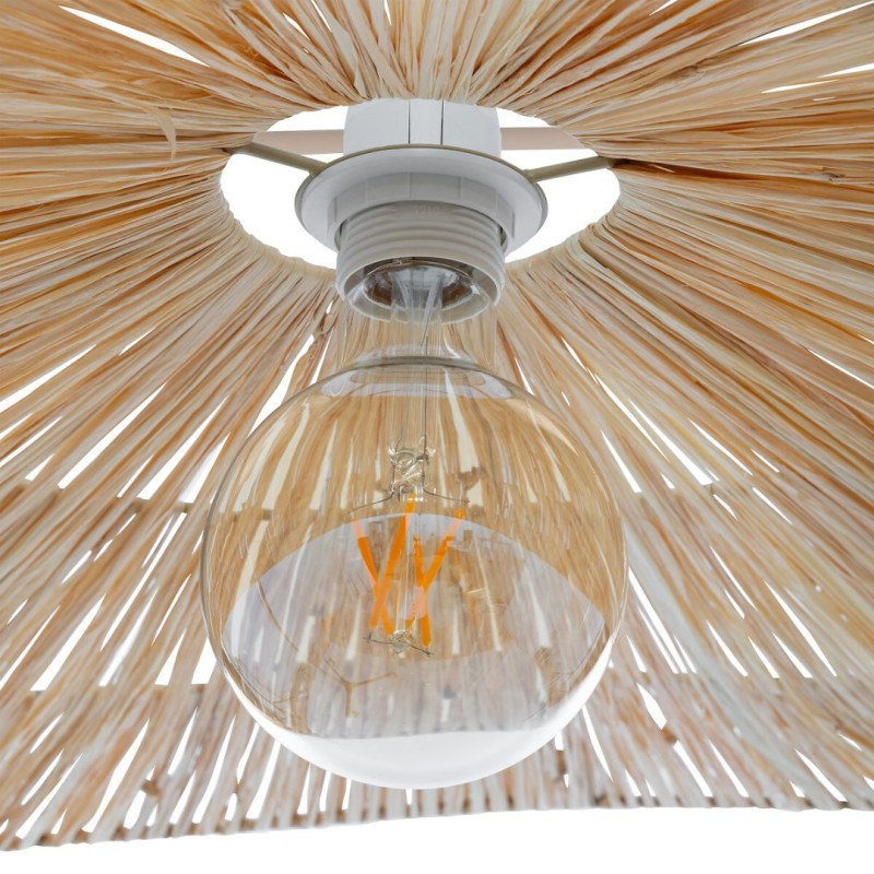 Suspensie Orane, metal, rafie, bej, 1XE27, D.78 cm, 202688