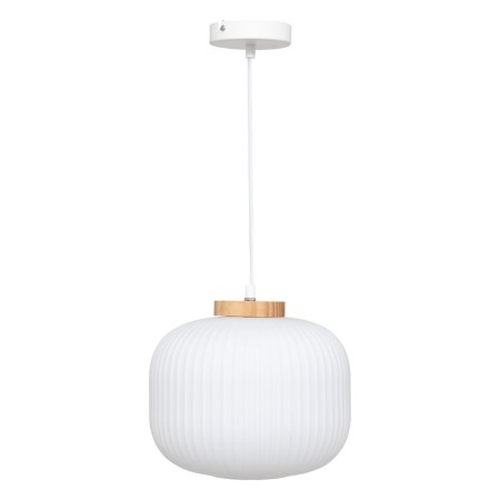 Suspensie Travis, metal, sticla, alba, 1XE27, D.25 cm, 202693
