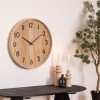 Ceas de perete Ivana, MDF, metal, sticla, maro, D.55 cm, 203519