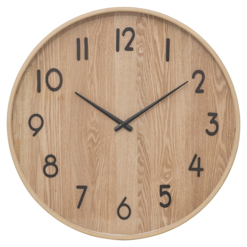 Ceas de perete Ivana, MDF, metal, sticla, maro, D.55 cm, 203519
