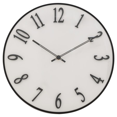 Ceas de perete Edgar, metal, sticla, alb, D.35 cm, 203533