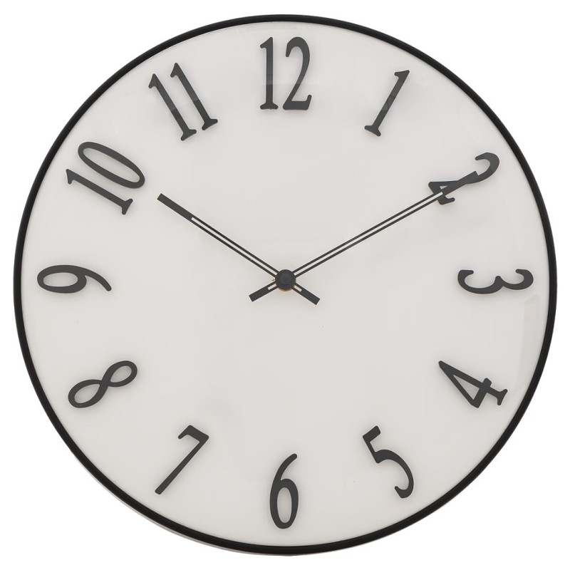Ceas de perete Edgar, metal, sticla, alb, D.35 cm, 203533