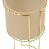 Set 2 ghivece cu suport Zigy, metal, auriu, H.55/65 cm, 204217