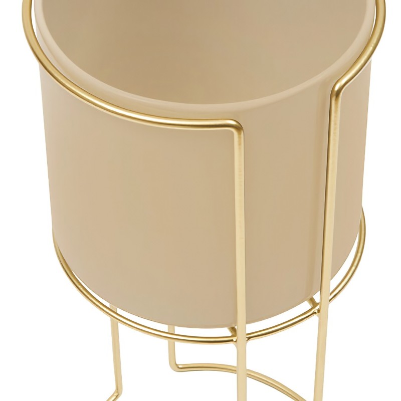 Set 2 ghivece cu suport Zigy, metal, auriu, H.55/65 cm, 204217