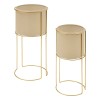 Set 2 ghivece cu suport Zigy, metal, auriu, H.55/65 cm, 204217