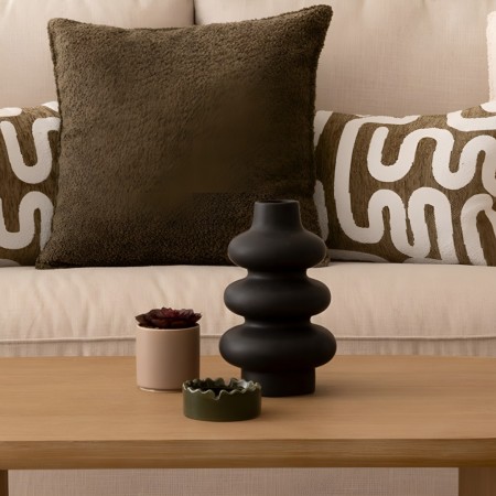 Vaza Clothilde, ceramica, negru, H.25 cm, 204220