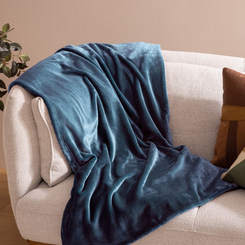 Patura Cuddly, poliester, bleu, 180x230 cm, 204414A