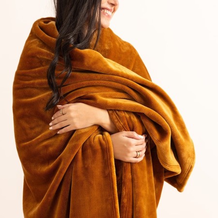 Patura Cuddly, poliester, galben mustar, 130x180 cm, 204515B