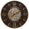 Ceas de perete Yoni, metal, sticla, maro, D.59 cm, 205609