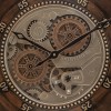 Ceas de perete Yoni, metal, sticla, maro, D.59 cm, 205609