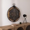 Ceas de perete Met, metal, MDF, sticla, negru, L.70 cm, 205610