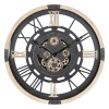 Ceas de perete Kent, metal, MDF, negru, D.80 cm, 205611