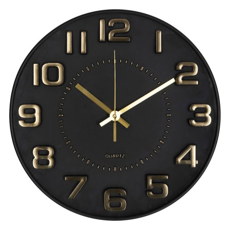 Ceas de perete Doris, metal, polipropilena, negru, D.30 cm, 205615