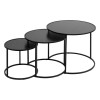 Set 3 masute Noan, metal, MDF, negre, L.35/45/54 cm, 205800