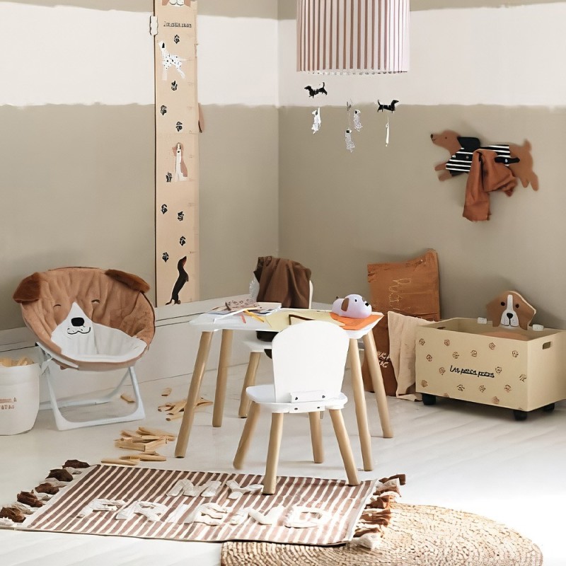 Set masa si scaune Alex, lemn de pin si MDF, alb, 205805