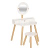 Masuta de toaleta cu taburet pentru copii Nomad, lemn de pin, MDF, alb, H.89 cm, 205844
