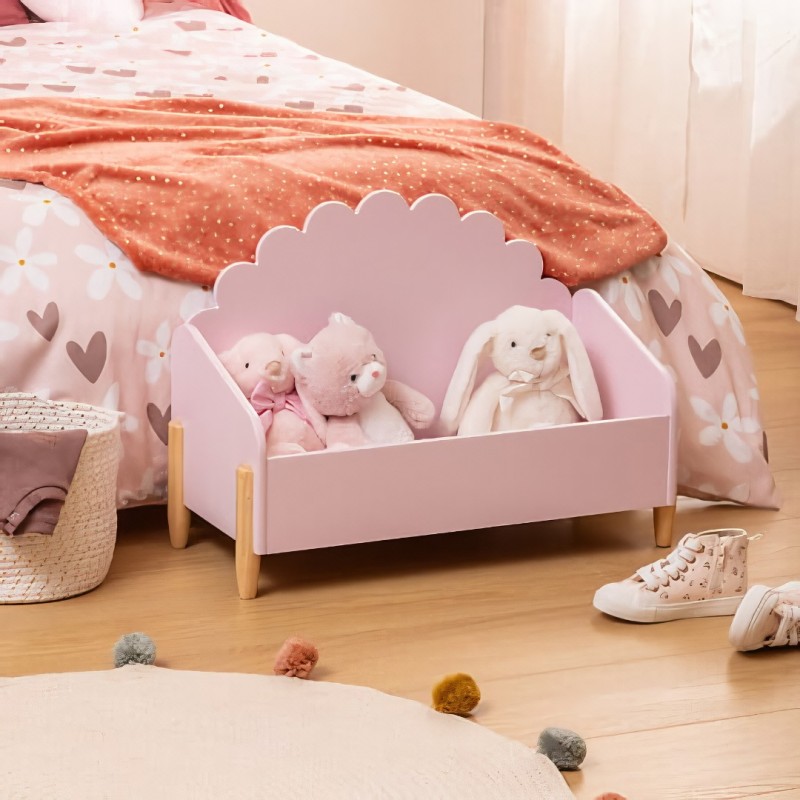 Cutie de jucarii Douceur, MDF, roz, L.61 cm, 205878C