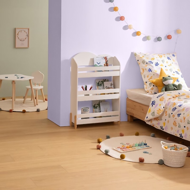 Biblioteca copii Sweet Cloud, MDF, alba, H.100 cm, 205879B