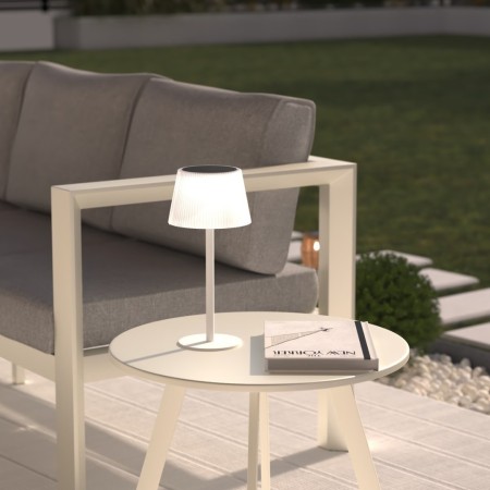 Lampa solara exterior Katy, metal, policarbonat, alba, H.30 cm, 205935