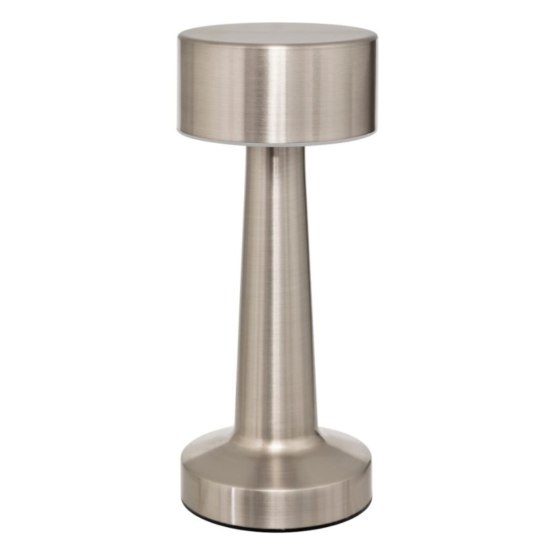 Veioza exterior Halto, metal, argintiu, baterie, USB, LED, 100 lumeni, 2700K-4000K, IP44, H.21 cm, 205947B
