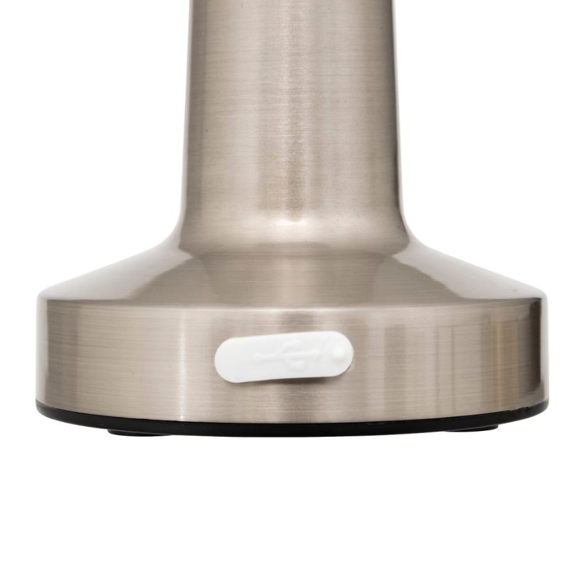 Veioza exterior Halto, metal, argintiu, baterie, USB, LED, 100 lumeni, 2700K-4000K, IP44, H.21 cm, 205947B