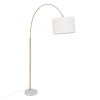 Lampadar Tilio, metal, marmura, textil, auriu, 1XE27, H.195 cm, 205951