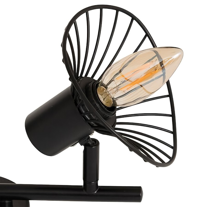 Aplica Adelia, metal, negru, 2XE14, L.28 cm, 205969